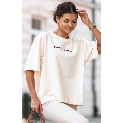 Oversizowy t-shirt Prêt-à-porter damski ze sklepu intimiti.pl w kategorii Bluzki damskie - zdjęcie 187900748