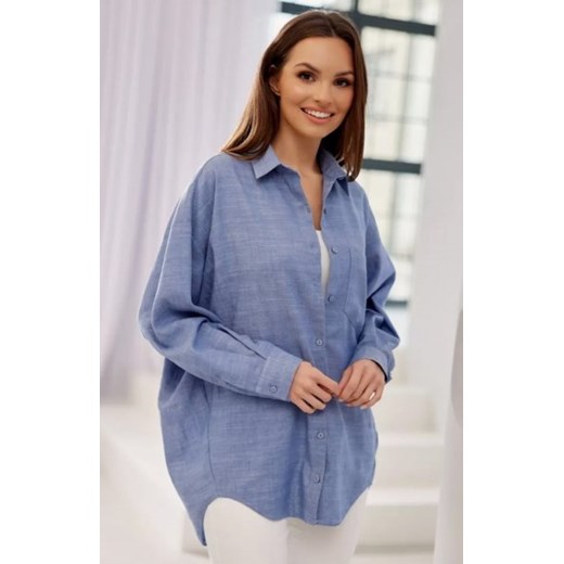 Lniana koszula oversize 0174 ze sklepu intimiti.pl w kategorii Koszule damskie - zdjęcie 187900867
