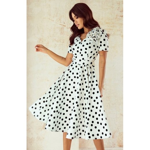 Elizabeth Rubi rozkloszowana sukienka midi w grochy ze sklepu intimiti.pl w kategorii Sukienki - zdjęcie 187900995