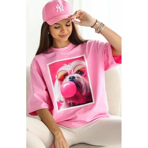 Oversizowy t-shirt Maltańczyk okulary ze sklepu intimiti.pl w kategorii Bluzki damskie - zdjęcie 187901097