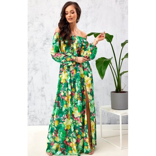Kolorowa długa sukienka hiszpanka 0362/L51 ze sklepu intimiti.pl w kategorii Sukienki - zdjęcie 187901188