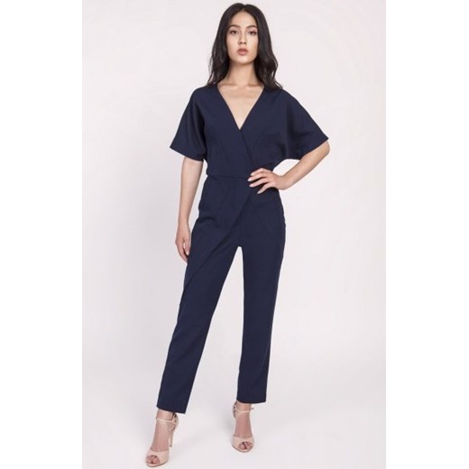 Kombinezon z ozdobnymi zakładkami granat KB115 ze sklepu intimiti.pl w kategorii Kombinezony damskie - zdjęcie 187901358