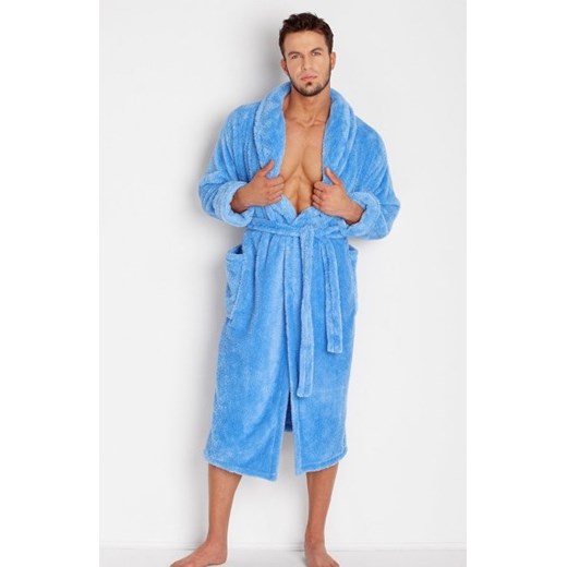 Dkaren 130 szlafrok męski ciemny niebieski ze sklepu intimiti.pl w kategorii Szlafroki męskie - zdjęcie 187901406
