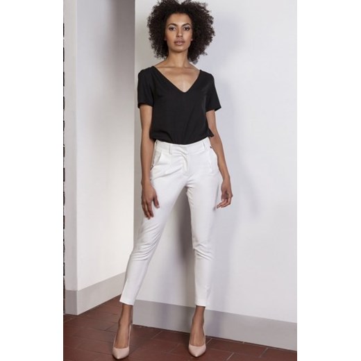 Spodnie cygaretki ecru SD115 ze sklepu intimiti.pl w kategorii Spodnie damskie - zdjęcie 187901579