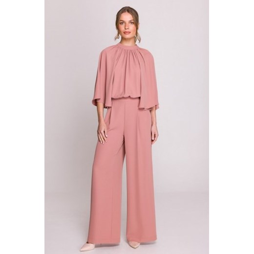 Stylove S397 kombinezon z szerokimi rękawami i wiązaniem różany ze sklepu intimiti.pl w kategorii Kombinezony damskie - zdjęcie 187901606