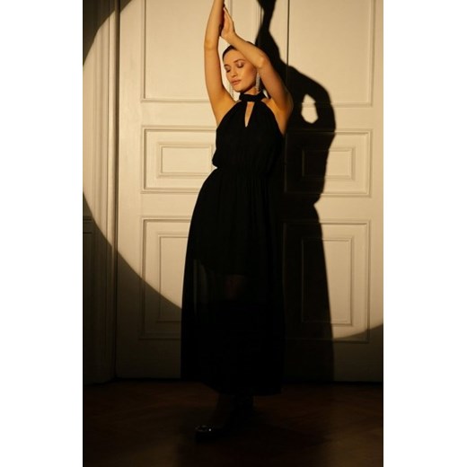 Makover K169 szyfonowa sukienka maxi czarna ze sklepu intimiti.pl w kategorii Sukienki - zdjęcie 187901615