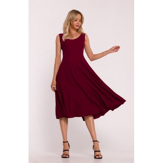 Stylove S424 sukienka rozkloszowana bordowa ze sklepu intimiti.pl w kategorii Sukienki - zdjęcie 187901939