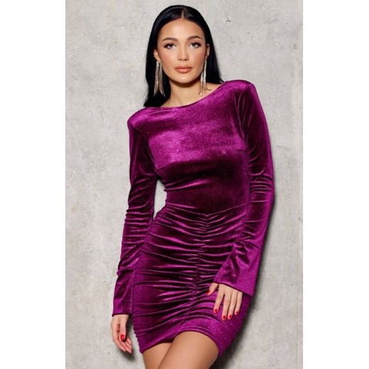 Brokatowa mini sukienka welurowa Dolores ze sklepu intimiti.pl w kategorii Sukienki - zdjęcie 187902246