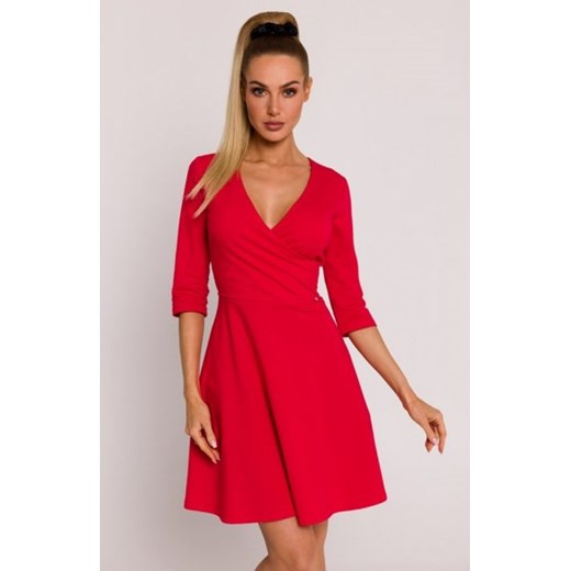 Moe sukienka z górą na zakładkę czerwona M786 ze sklepu intimiti.pl w kategorii Sukienki - zdjęcie 187902526