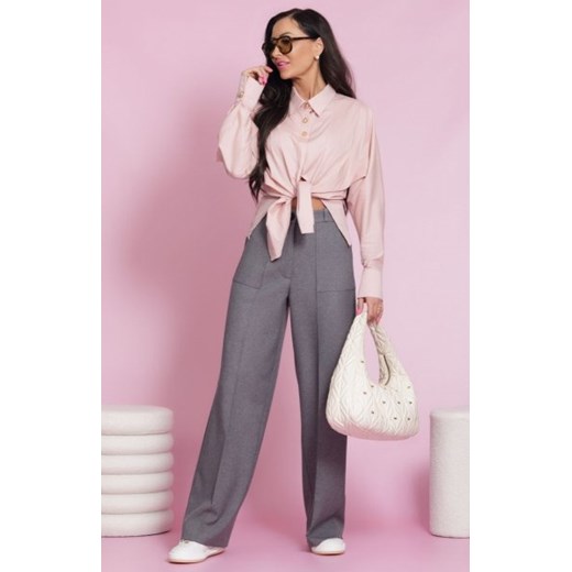Elizabeth Mateo spodnie z szeroką nogawką szare ze sklepu intimiti.pl w kategorii Spodnie damskie - zdjęcie 187902619