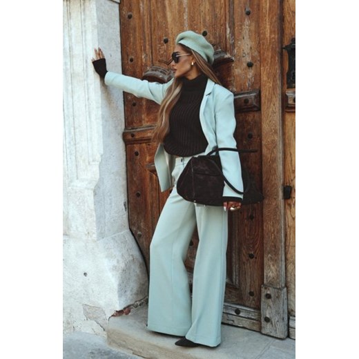 Moe spodnie z szerokimi nogawkami miętowe M875 ze sklepu intimiti.pl w kategorii Spodnie damskie - zdjęcie 187902635