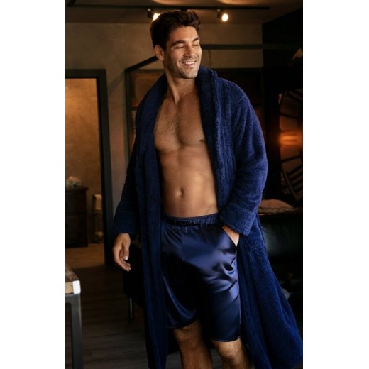 Dkaren 130 szlafrok męski granatowy ze sklepu intimiti.pl w kategorii Szlafroki męskie - zdjęcie 187902659