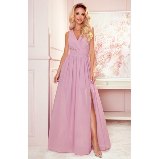 Numoco 362-3 JUSTINE długa suknia z dekoltem i wiązaniem ze sklepu intimiti.pl w kategorii Sukienki - zdjęcie 187902876