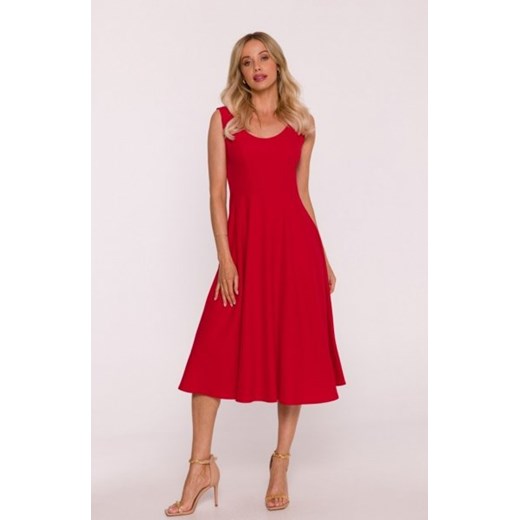 Stylove S424 sukienka rozkloszowana czerwona ze sklepu intimiti.pl w kategorii Sukienki - zdjęcie 187903018