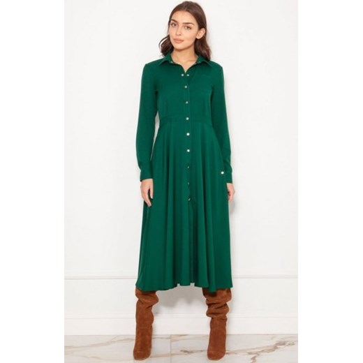 Koszulowa sukienka maxi zielona SUK190 ze sklepu intimiti.pl w kategorii Sukienki - zdjęcie 187903647