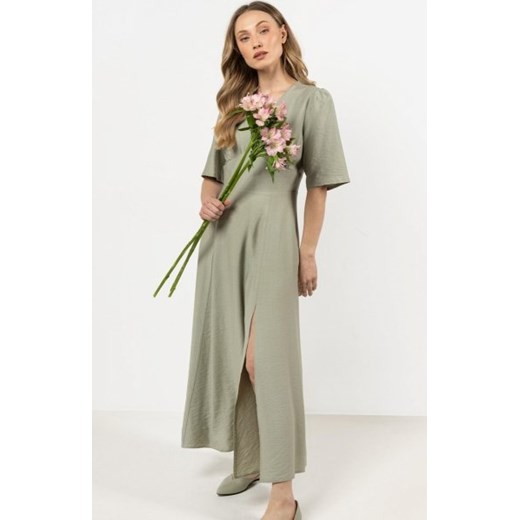 Awama A715 rozkloszowana sukienka midi szałwia ze sklepu intimiti.pl w kategorii Sukienki - zdjęcie 187903677