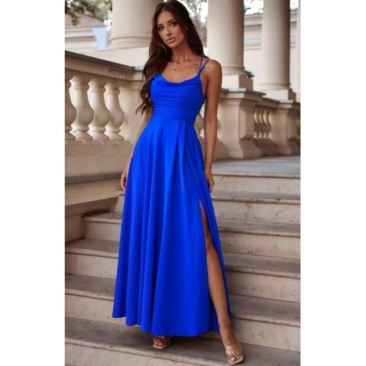 Duet Valeria maxi sukienka z wiązaniem chabrowa ze sklepu intimiti.pl w kategorii Sukienki - zdjęcie 187903698