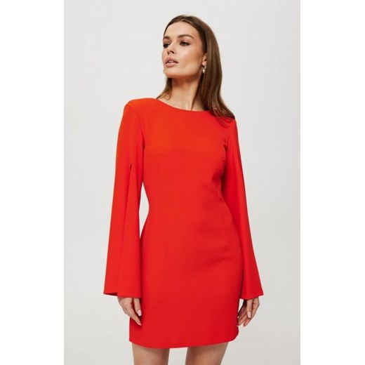 Makover sukienka z rozciętymi rękawami koralowa K190 ze sklepu intimiti.pl w kategorii Sukienki - zdjęcie 187903769