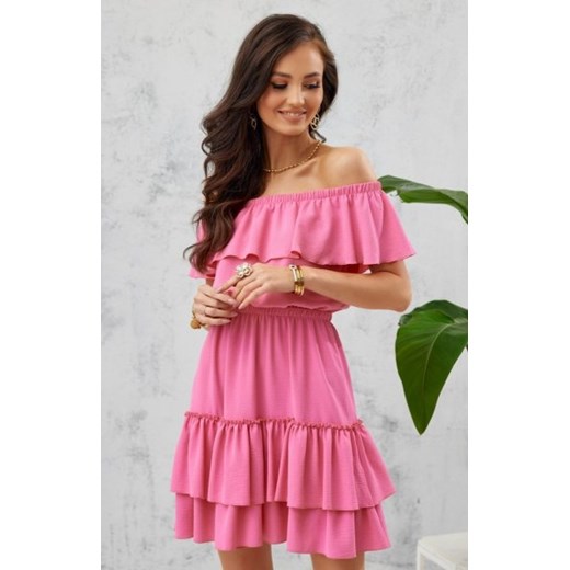 Letnia sukienka hiszpanka amarantowa 0291 ze sklepu intimiti.pl w kategorii Sukienki - zdjęcie 187903895