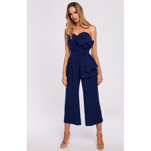 Gorsetowy kombinezon z kokardą granatowy M571 ze sklepu intimiti.pl w kategorii Kombinezony damskie - zdjęcie 187903898