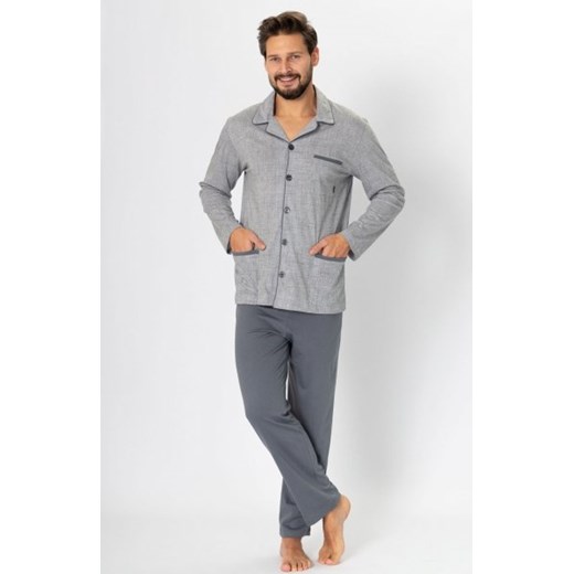 M-Max Ambroży 196 piżama męska szary melanż ze sklepu intimiti.pl w kategorii Piżamy męskie - zdjęcie 187904235