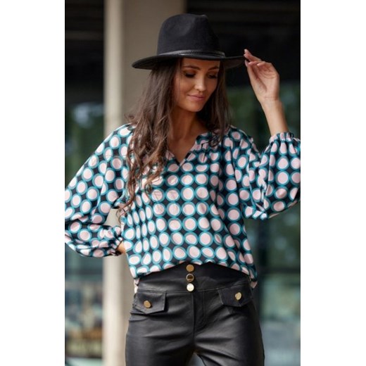 Oversizowa koszula damska print 0142/L74 ze sklepu intimiti.pl w kategorii Koszule damskie - zdjęcie 187904275