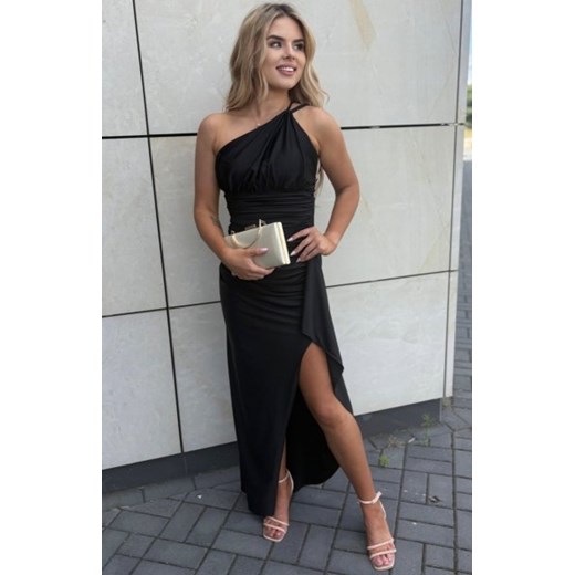 Nifiko Kylie dopasowana sukienka na jedno ramię czarna ze sklepu intimiti.pl w kategorii Sukienki - zdjęcie 187904296