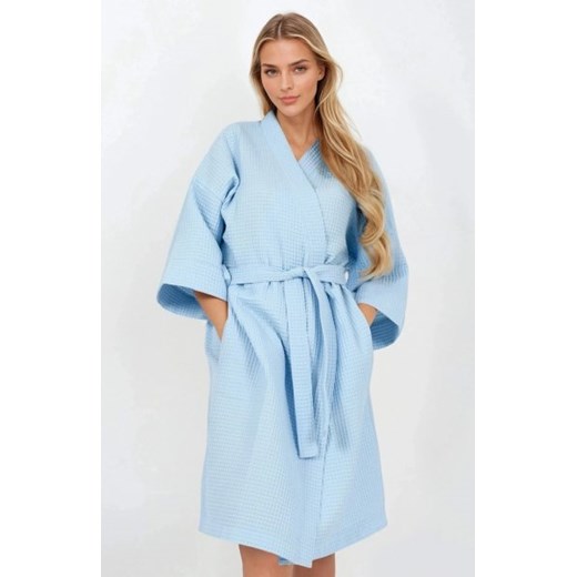 Momenti Per Me Blue Lady szlafrok damski ze sklepu intimiti.pl w kategorii Szlafroki damskie - zdjęcie 187904427