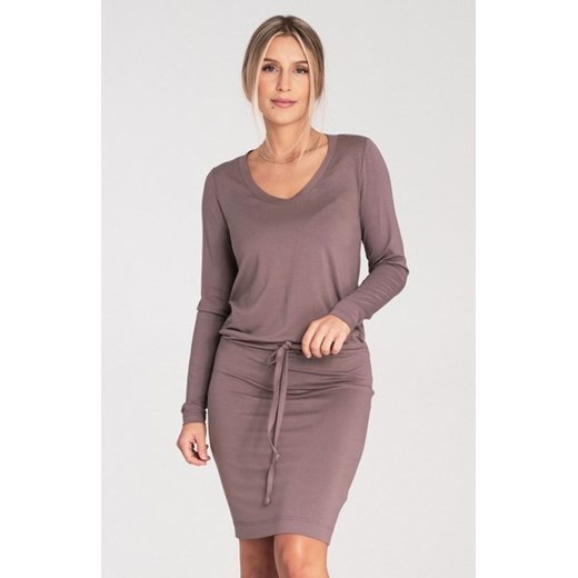 Figl M1049 brązowa sukienka damska ze sklepu intimiti.pl w kategorii Sukienki - zdjęcie 187904618