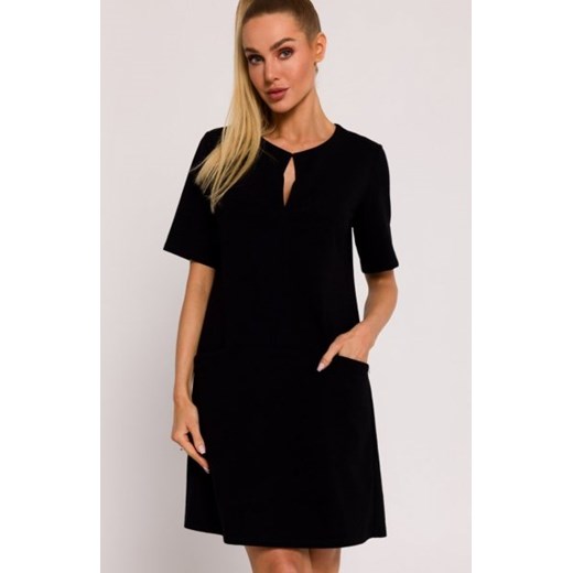 Moe sukienka trapezowa z kieszonkami czarna M788 ze sklepu intimiti.pl w kategorii Sukienki - zdjęcie 187904627