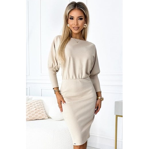 Numoco 399-3 LARA sukienka w prążki ze ściągaczami w rękawach ze sklepu intimiti.pl w kategorii Sukienki - zdjęcie 187904888