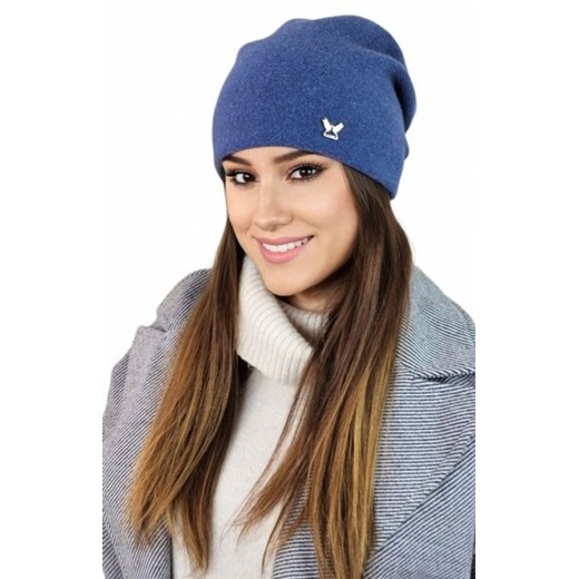 Kamea Lily wełniana czapka damska jeans ze sklepu intimiti.pl w kategorii Czapki zimowe damskie - zdjęcie 187904975