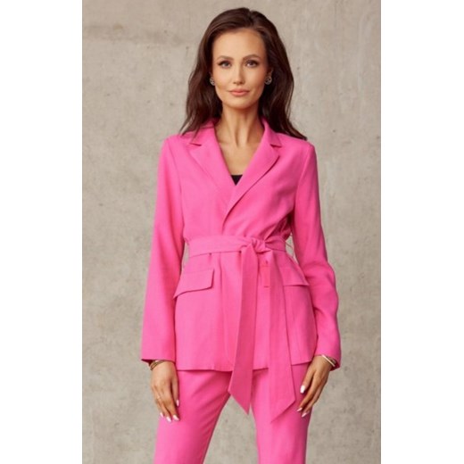 Wiązany żakiet damski różowy 0004 ze sklepu intimiti.pl w kategorii Marynarki damskie - zdjęcie 187904987