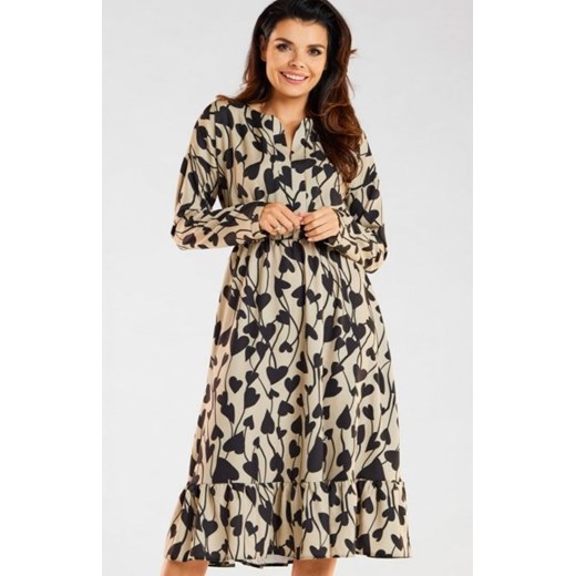 Awama wzorzysta sukienka z falbaną A468 ze sklepu intimiti.pl w kategorii Sukienki - zdjęcie 187905677