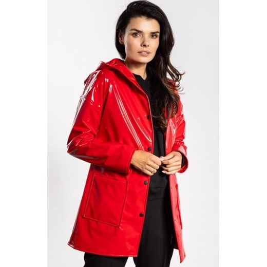 Lateksowa kurtka z kapturem A754 czerwona ze sklepu intimiti.pl w kategorii Kurtki damskie - zdjęcie 187905735