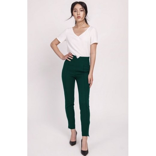 Spodnie z wysokim stanem zielone SD112 ze sklepu intimiti.pl w kategorii Spodnie damskie - zdjęcie 187906377