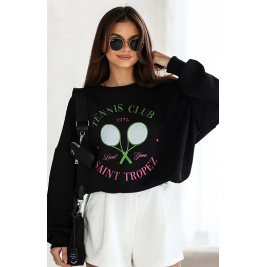 Oversizowa bluza damska Saint Tropez czarna ze sklepu intimiti.pl w kategorii Bluzy damskie - zdjęcie 187906629