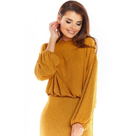 Sweter z kimonowymi rękawami karmelowy A318 ze sklepu intimiti.pl w kategorii Swetry damskie - zdjęcie 187906939