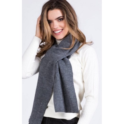 Kamea klasyczny wełniany szalik grafitowy ze sklepu intimiti.pl w kategorii Szaliki i chusty damskie - zdjęcie 187906986