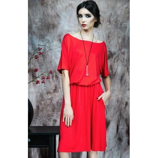 Kasia Miciak design czerwona sukienka ze sklepu intimiti.pl w kategorii Sukienki - zdjęcie 187907557