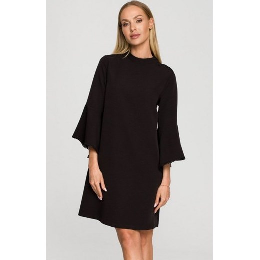 Sukienka z szerokimi rękawami czarna M698 ze sklepu intimiti.pl w kategorii Sukienki - zdjęcie 187907865