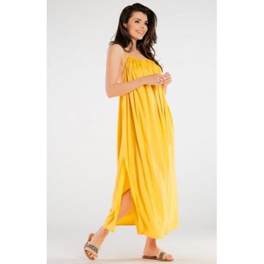 Awama długa letnia sukienka żółta A428 ze sklepu intimiti.pl w kategorii Sukienki - zdjęcie 187908128