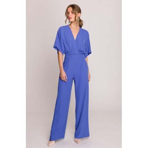 Stylove S395 kombinezon z dekoltem kopertowym niebieski ze sklepu intimiti.pl w kategorii Kombinezony damskie - zdjęcie 187908267