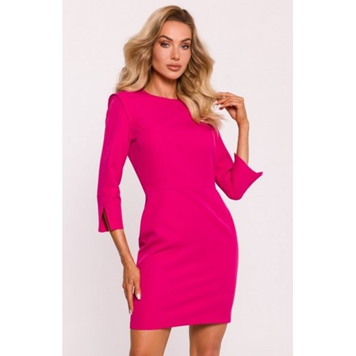 Moe sukienka z ozdobnymi rękawami fuksja M815 ze sklepu intimiti.pl w kategorii Sukienki - zdjęcie 187908317