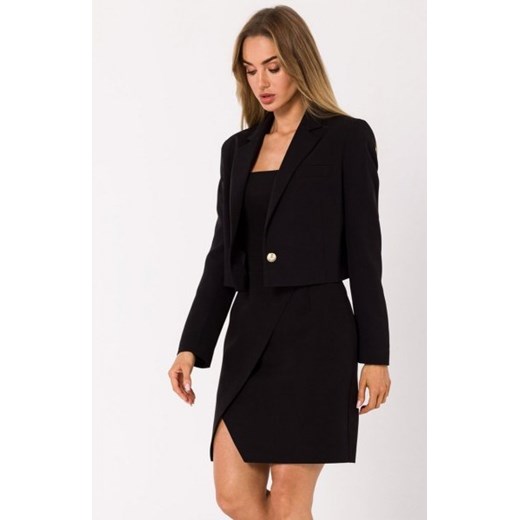 Moe M745 krótki żakiet damski czarny ze sklepu intimiti.pl w kategorii Marynarki damskie - zdjęcie 187908435