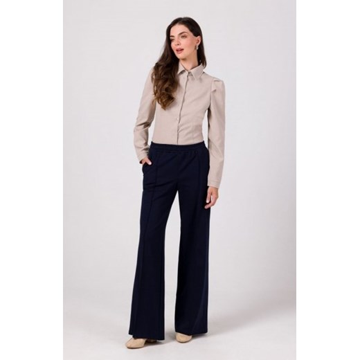 Bewear B275 spodnie z przeszyciami na nogawkach granatowe ze sklepu intimiti.pl w kategorii Spodnie damskie - zdjęcie 187908496