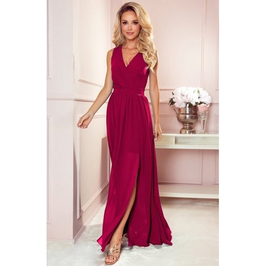 Numoco 362-5 JUSTINE długa suknia z dekoltem i wiązaniem ze sklepu intimiti.pl w kategorii Sukienki - zdjęcie 187908589