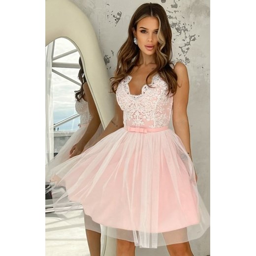 Rozkloszowana sukienka z koronką Bicotone 2206-32 ze sklepu intimiti.pl w kategorii Sukienki - zdjęcie 187908706