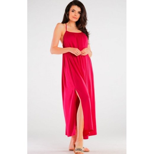 Awama długa letnia sukienka różowa A428 ze sklepu intimiti.pl w kategorii Sukienki - zdjęcie 187908727