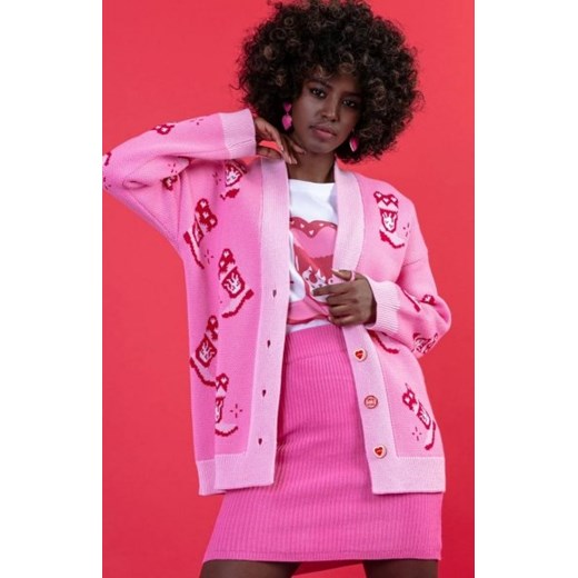 Fobya F1658 kardigan z wzorem kowbojek ze sklepu intimiti.pl w kategorii Swetry damskie - zdjęcie 187908747